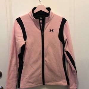 Under Armour Pink & Black Fleece Zip Up Jacket